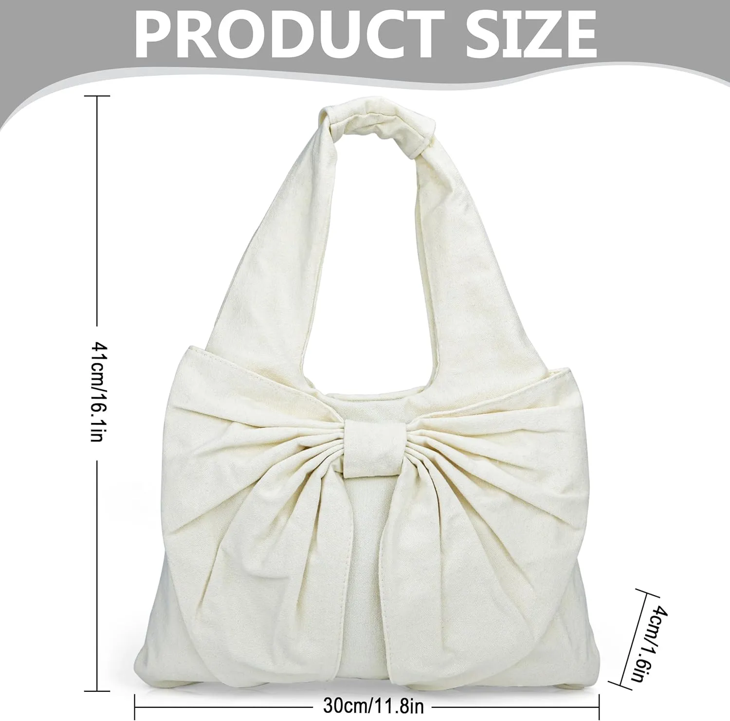 Cute Bow Canvas Tote Bag Purse for Women Bow Tote Bag Y2k Purses Cute Shoulder Handbag Travel Aesthetic Purse