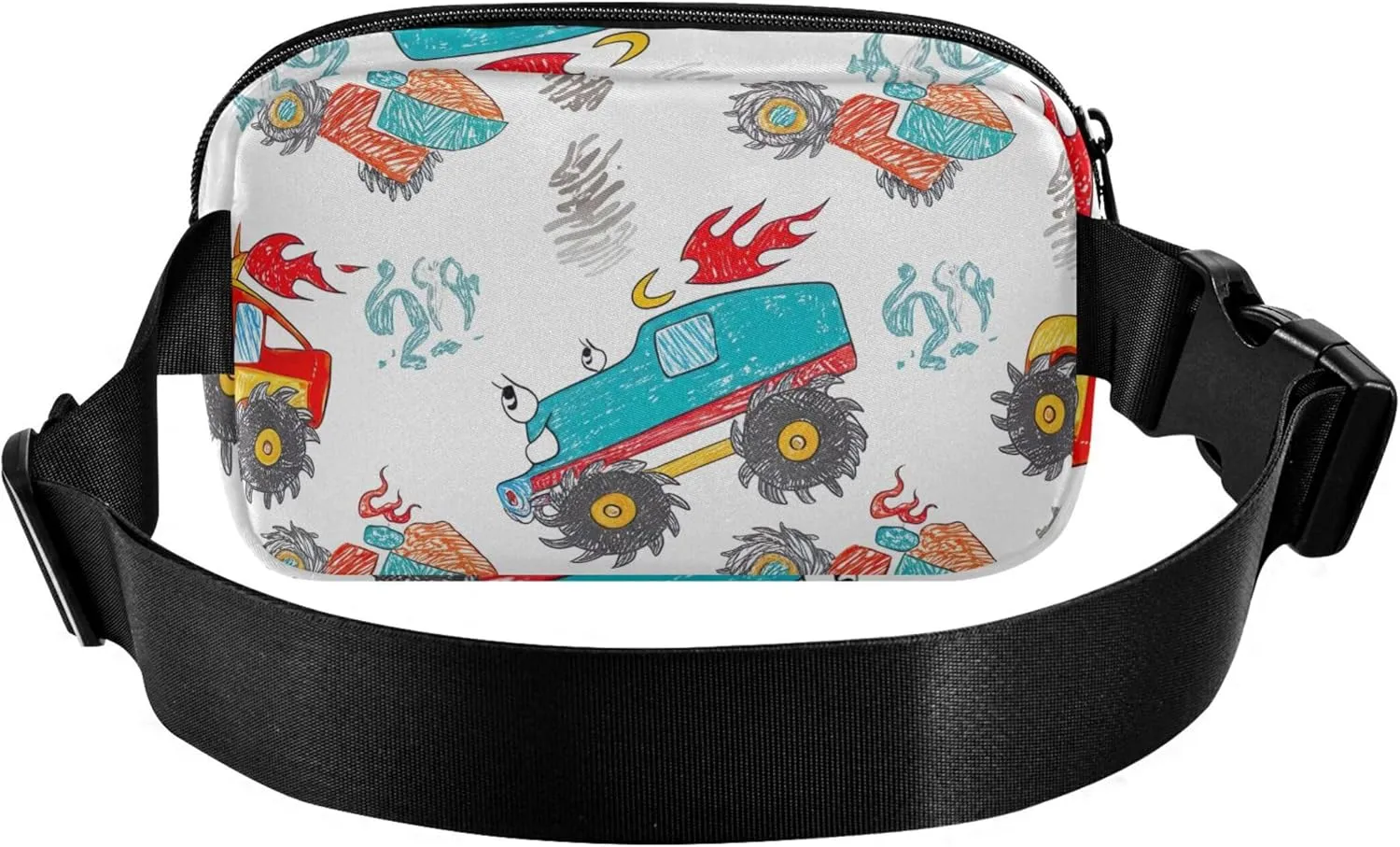 Cute Cartoon Trucks Fanny Pack for Women Trendy Hip Bag Belt Pouch Waterproof Crossbody Waist Purse