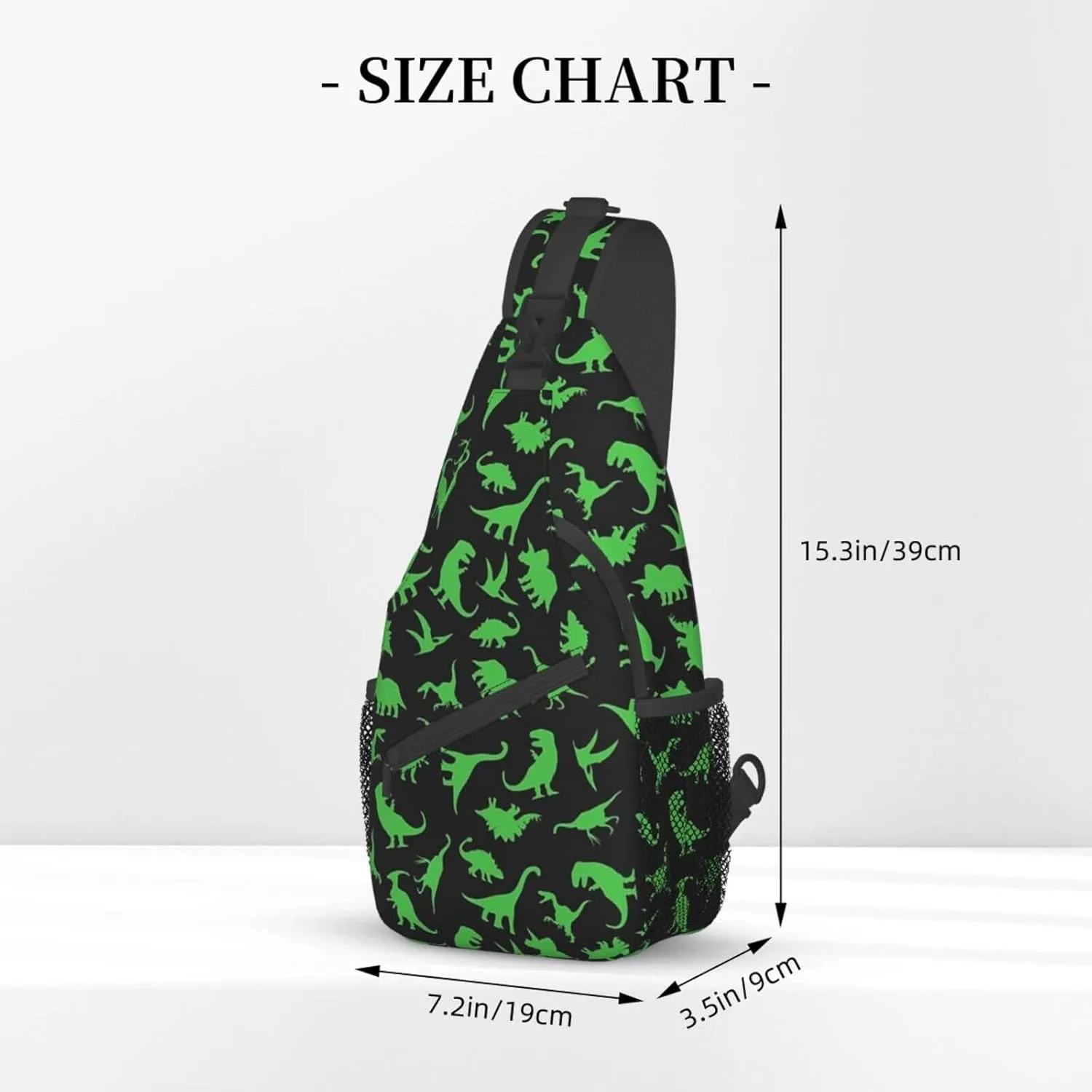 Cute Dinosaur Sling Backpack Unisex Dino Chest Bags Crossbody Travel Hiking Daypack For Women Men Shoulder Bag