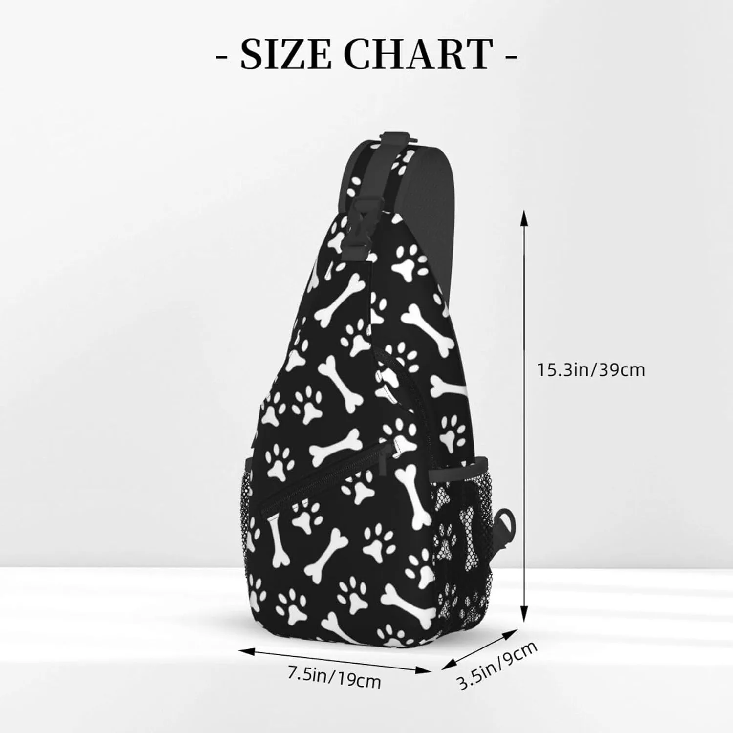 Cute Dog Paw Print Sling Bag Crossbody Bags Backpacks Dog Paw Chest Bag for Women Men Working, Shopping
