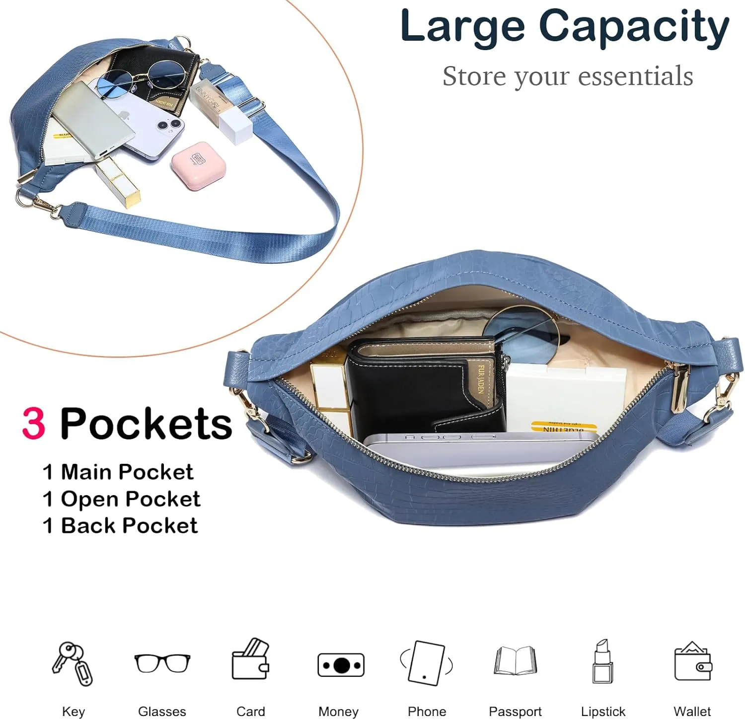Cute Fanny Packs for Women，Waist Belt Bag Purse for Women. Vegan Leather Women's Fanny Pack