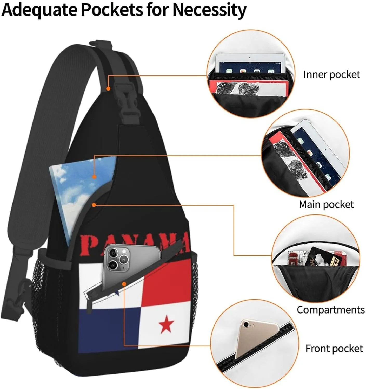 Cute Flag Sling Bag Crossbody Backpack Patriotic Flag Travel Hiking Daypack Shoulder Chest Bag for Women Men