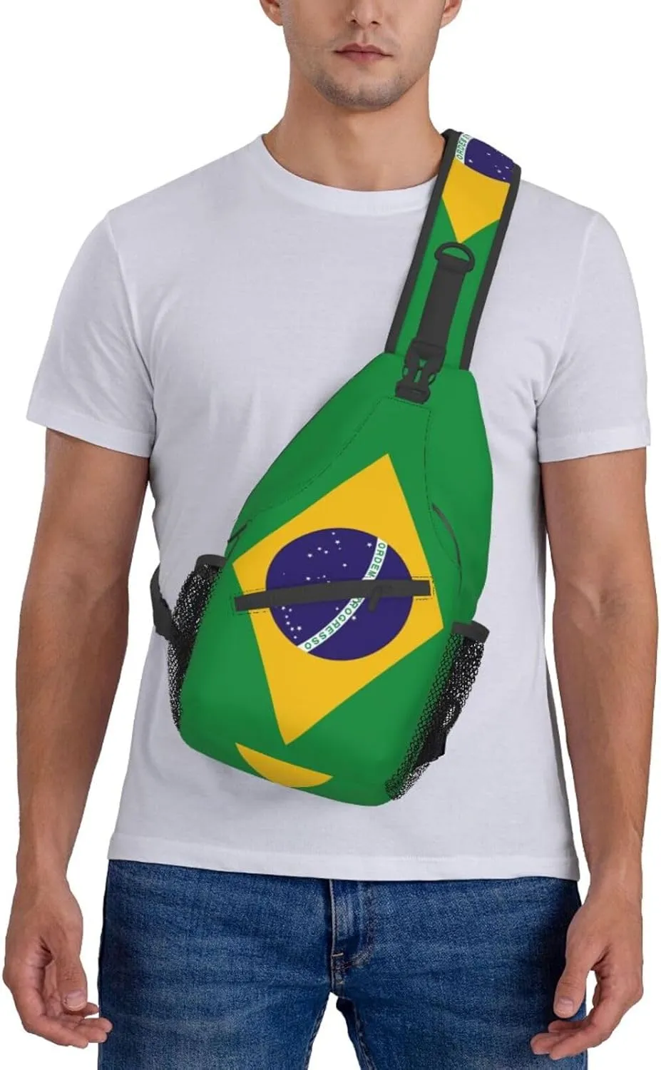 Cute Flag Sling Bag Crossbody Backpack Patriotic Flag Travel Hiking Daypack Shoulder Chest Bag for Women Men