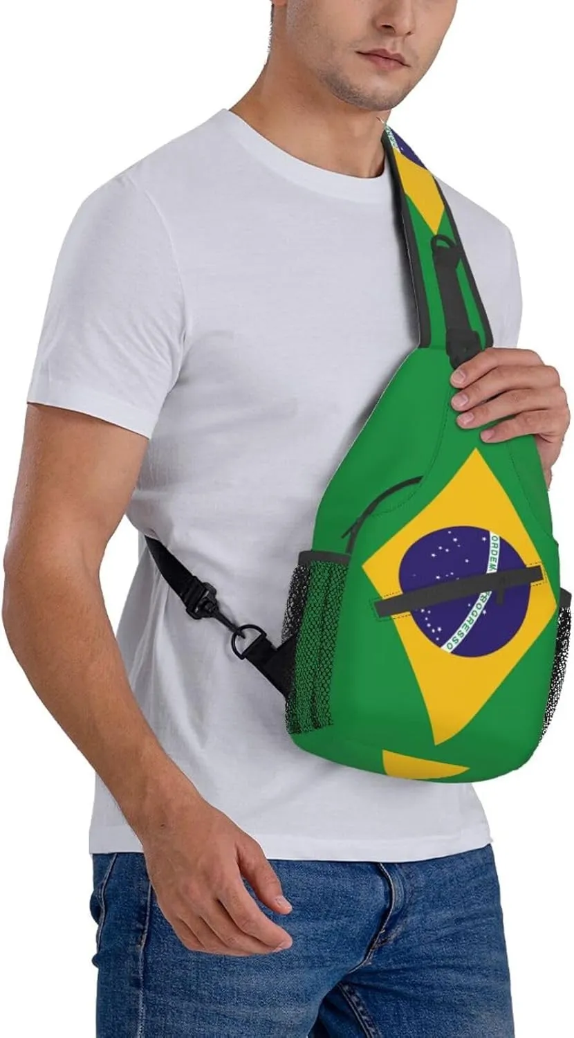 Cute Flag Sling Bag Crossbody Backpack Patriotic Flag Travel Hiking Daypack Shoulder Chest Bag for Women Men