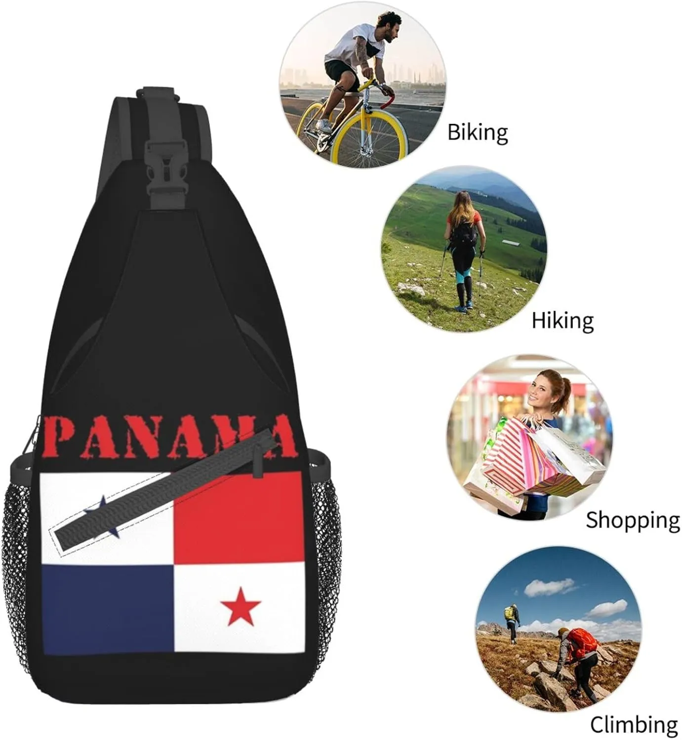 Cute Flag Sling Bag Crossbody Backpack Patriotic Flag Travel Hiking Daypack Shoulder Chest Bag for Women Men