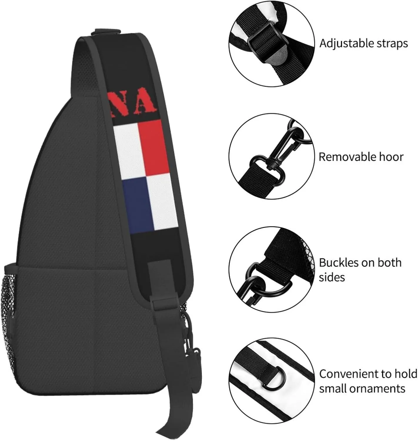 Cute Flag Sling Bag Crossbody Backpack Patriotic Flag Travel Hiking Daypack Shoulder Chest Bag for Women Men