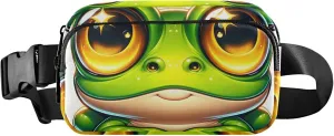 Cute Frog Cartoon Women Fanny Pack Waterproof Belt Bags Hip Pack Neon Crossbody Waist Pack