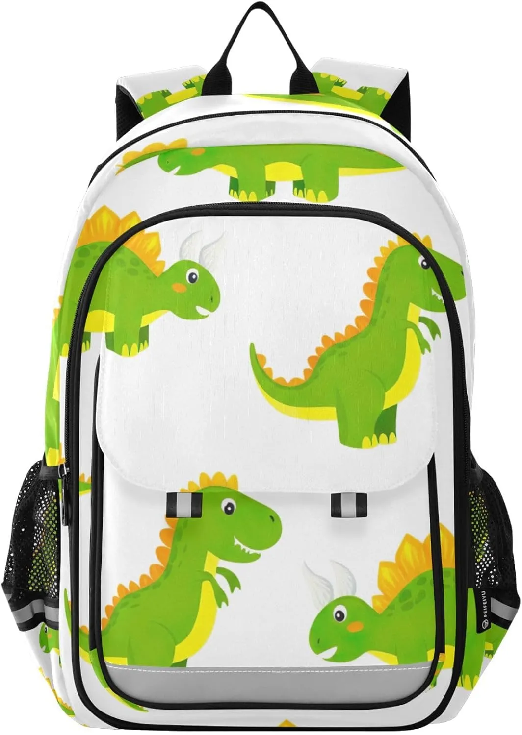 Cute Green Dino Children's School Bag Durable Backpack for Girls Travel Bag for Kids