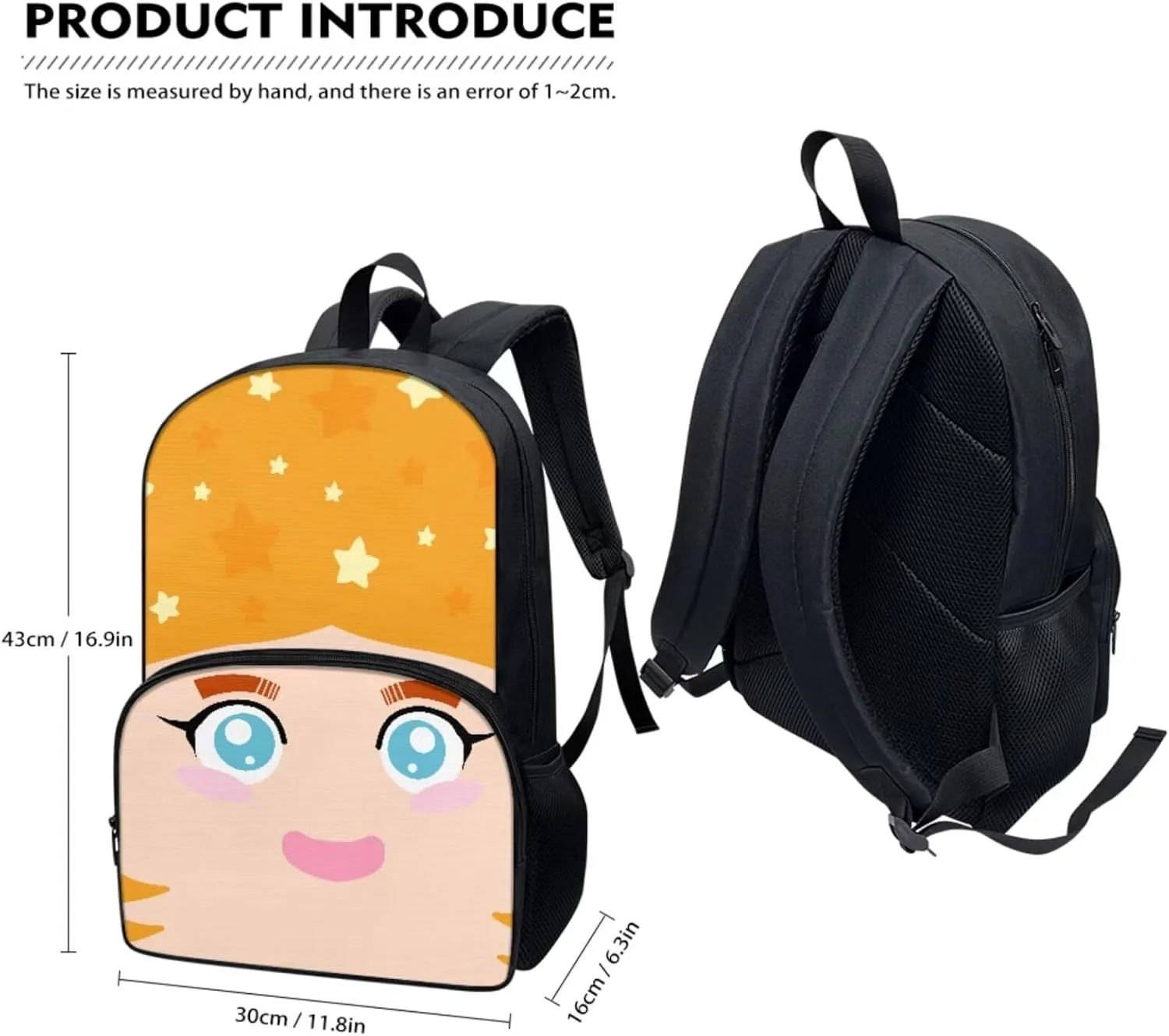 Cute Little Girl Backpack Set for Girls-Boys Middle-School Elementary Bookbags 3Pcs School Bag with Reusable Insulated Lunch Bag Large Pencil Case