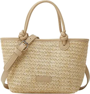 Cute Straw Fabric Tote Bag Purse for Women Straw Tote Bag Y2k Purses Shoulder Handbag