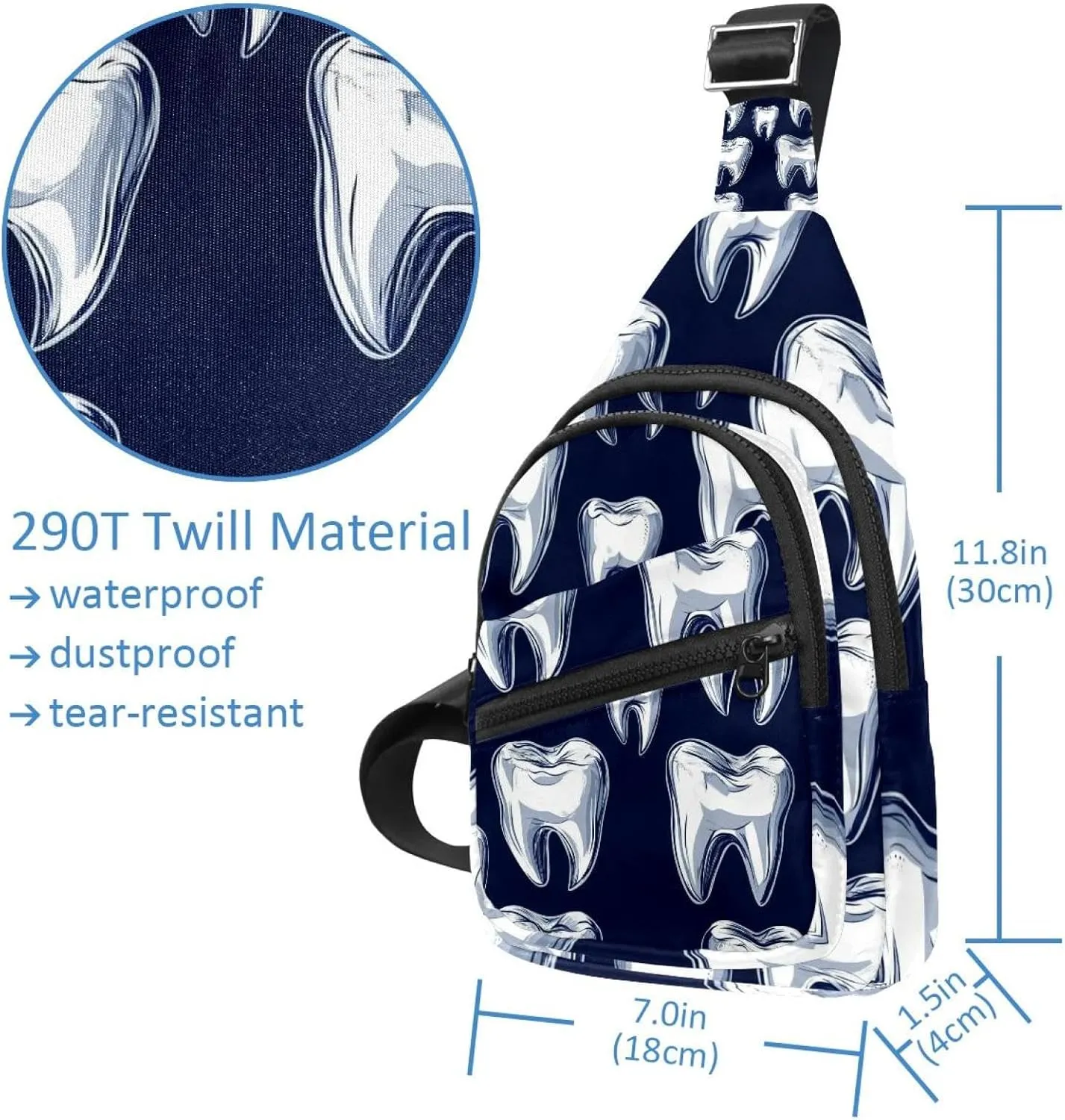 Cute Teeth Sling Backpack Bag