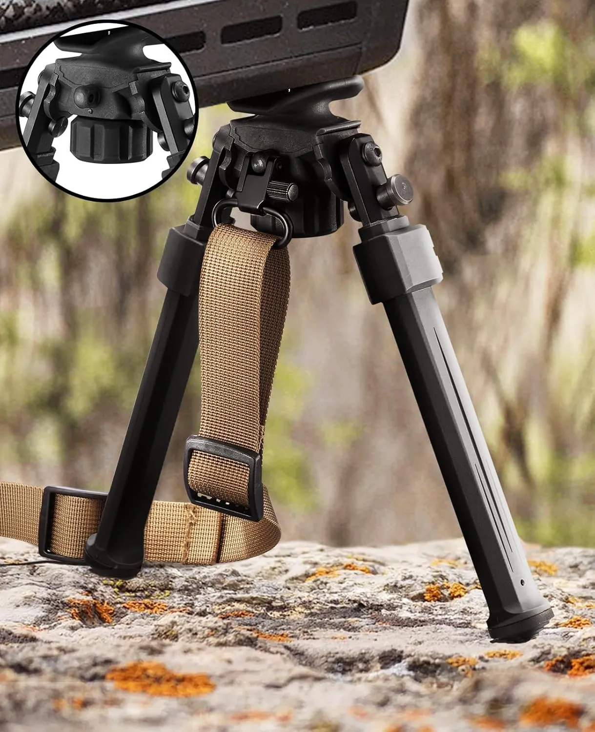 CVLIFE Bipod for Shooting and Hunting,Rifle Bipod Sling Mounting Bipod for Rifle Made of Lightweight High-Strength Polymer
