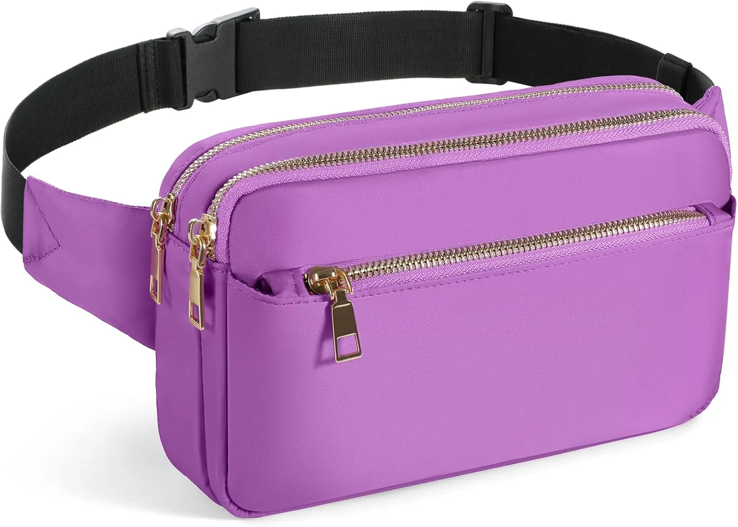 CXWMZY Fanny Packs for Women & Men, Fashion Waist Bag Hip Bum Bag with Multi-Pockets Large Capacity Cute Fanny Pack Casual Bum Bag for Disney Traveling Shopping Casual Cycling Running (Purple)