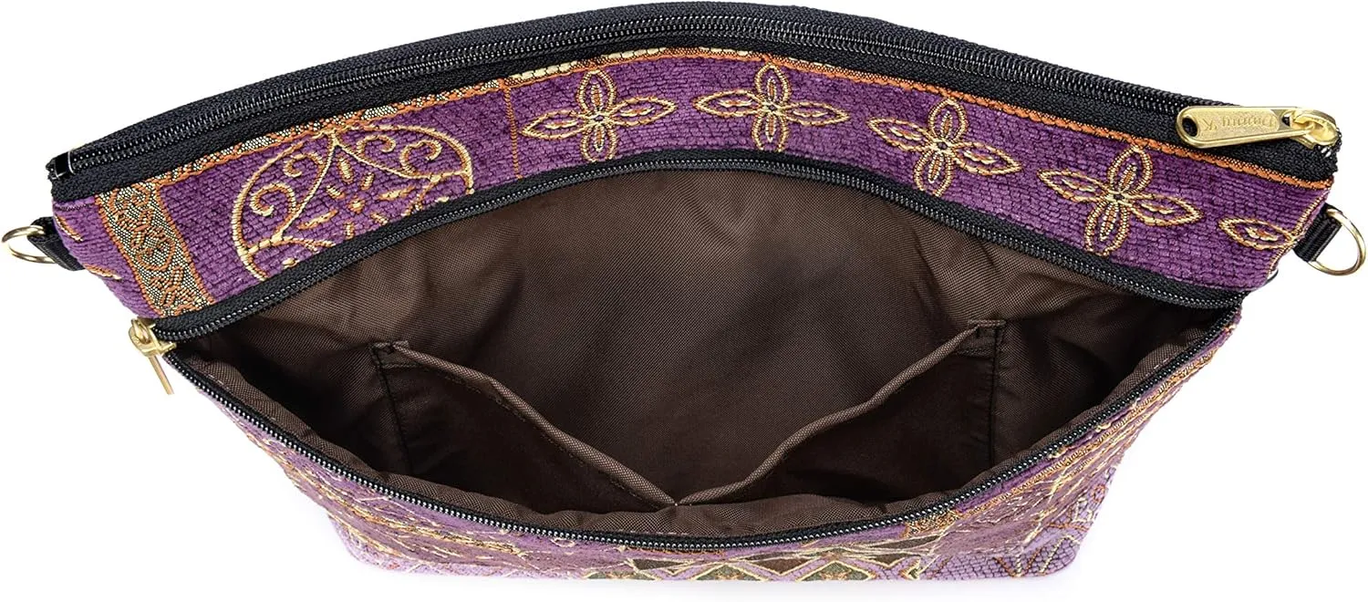 Danny K. Women's Tapestry Bag Shoulder Handbag, Large Zipper Purse Handmade in the USA