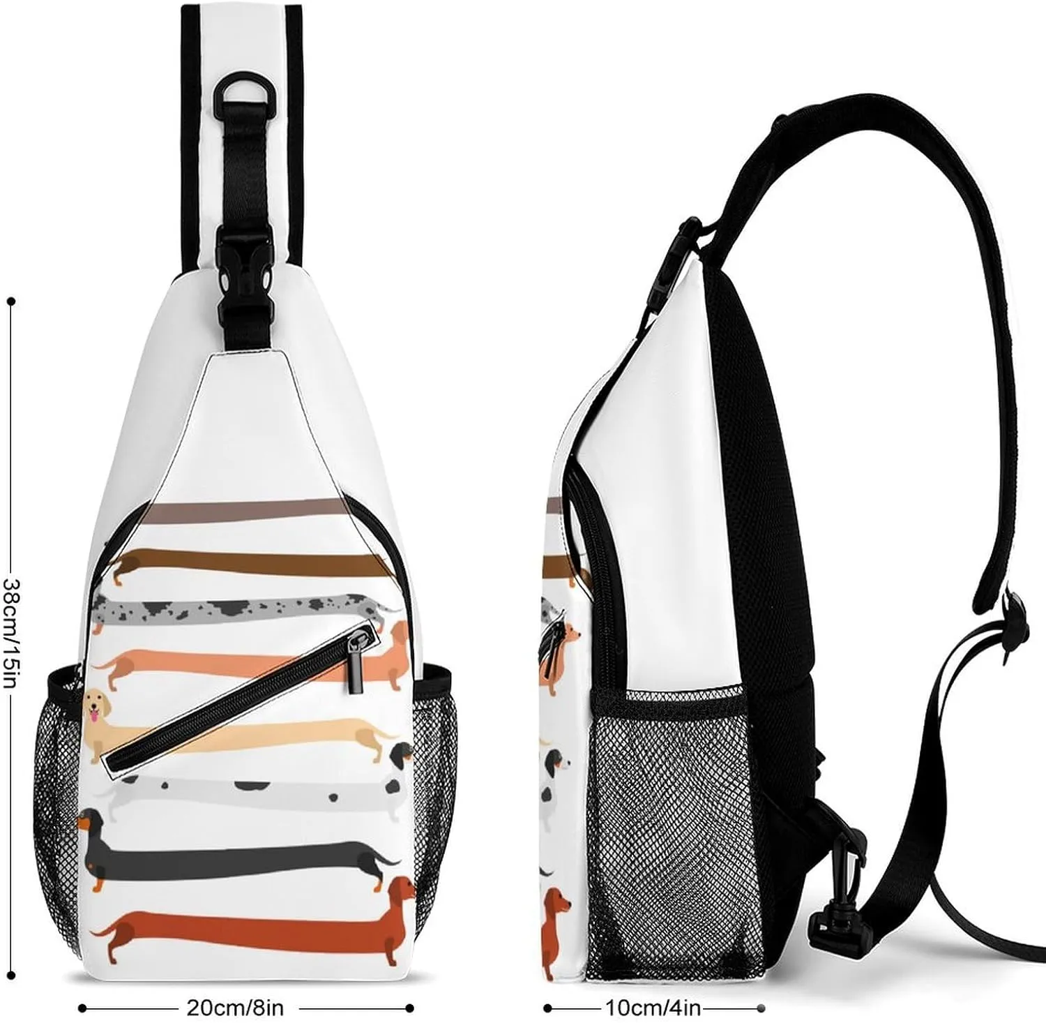 Dechshund Sling Backpack Mens Women Crossbody Backpack Chest Bag Running Daypack Travel Bag Casual Daypacks Sports Backpacks