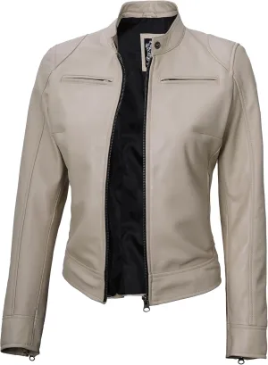 Decrum Leather Jackets For Women - Cafe Racer Style Casual Trending Fashion Womens Leather Jacket