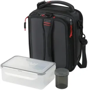 Deep Freeze Fridge Cold Expandable Lunch Pack - Grey/Red | Includes 2X 250g High Performance Ice Walls | Insulated Horizontal Design