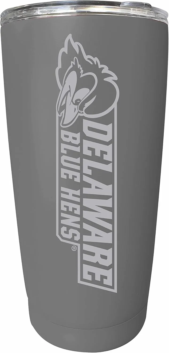 Delaware Blue Hens Etched 16 oz Stainless Steel Tumbler (Gray) Officially Licensed Collegiate Product