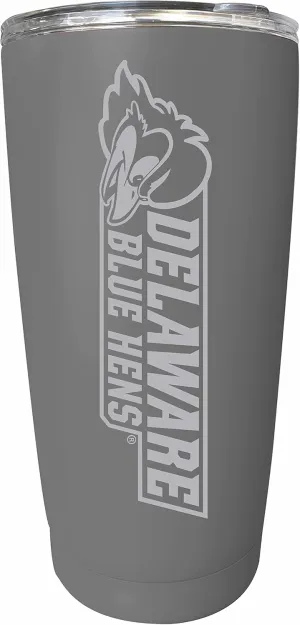 Delaware Blue Hens Etched 16 oz Stainless Steel Tumbler (Gray) Officially Licensed Collegiate Product