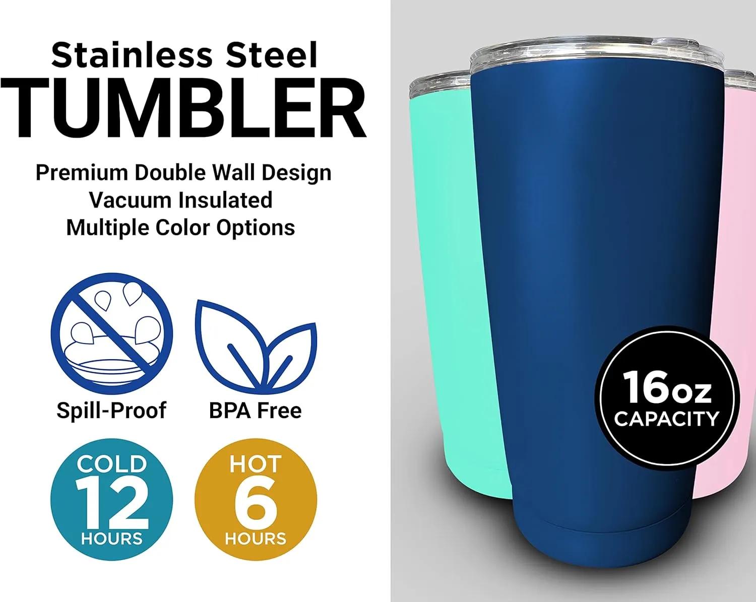 Delaware Blue Hens Etched 16 oz Stainless Steel Tumbler (Gray) Officially Licensed Collegiate Product