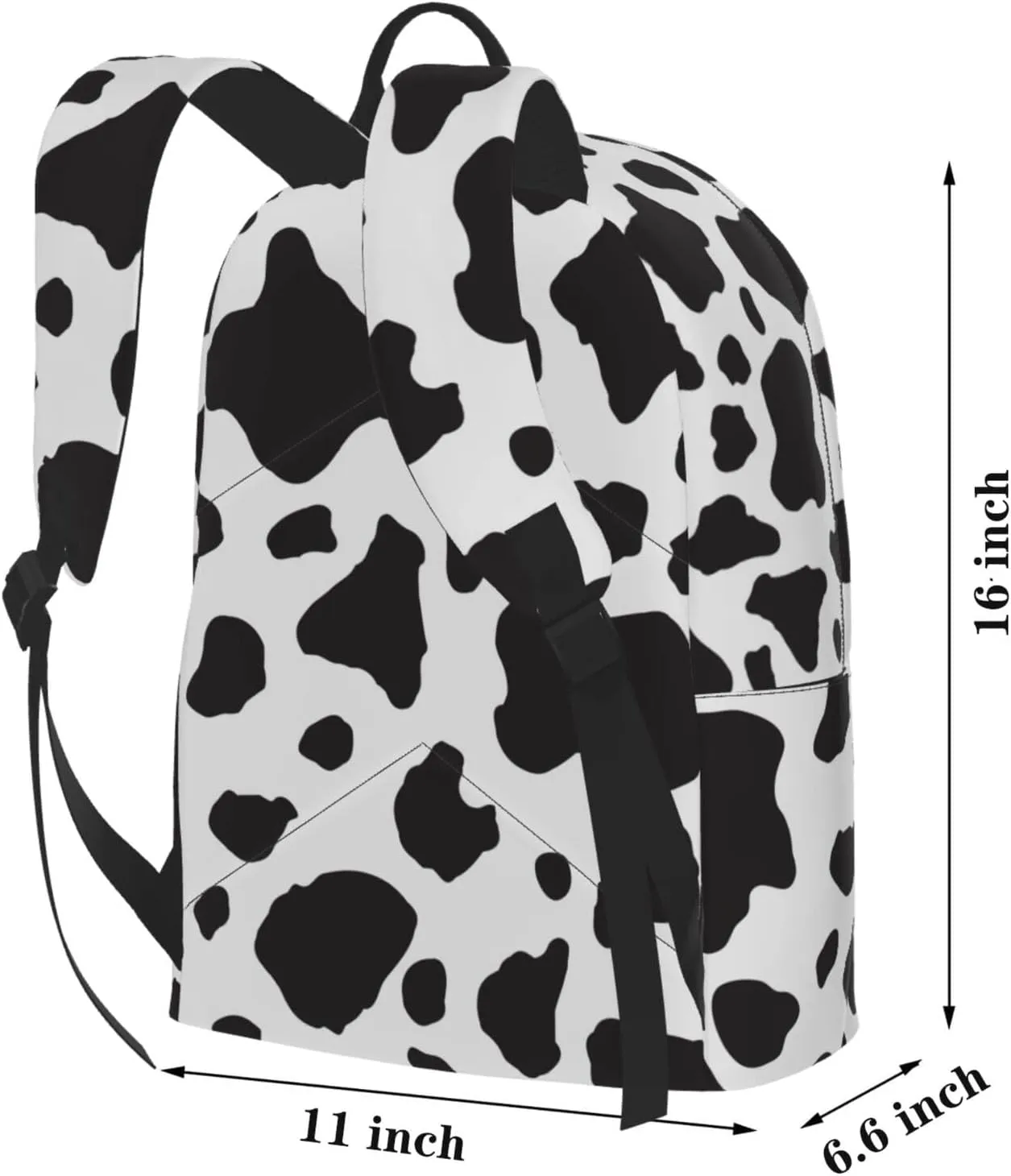 Delerain 16 Inch Backpack Cow Print Laptop Backpack School Bookbag Full Print Shoulder Bag Travel Daypack
