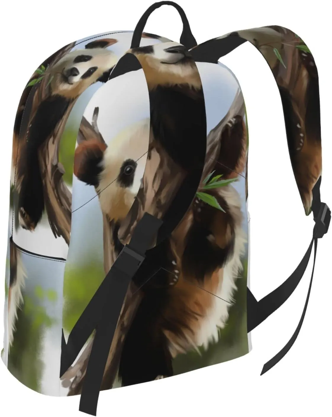 Delerain 16 Inch Backpack Giant Panda Laptop Backpack School Bookbag Full Print Shoulder Bag Travel Daypack