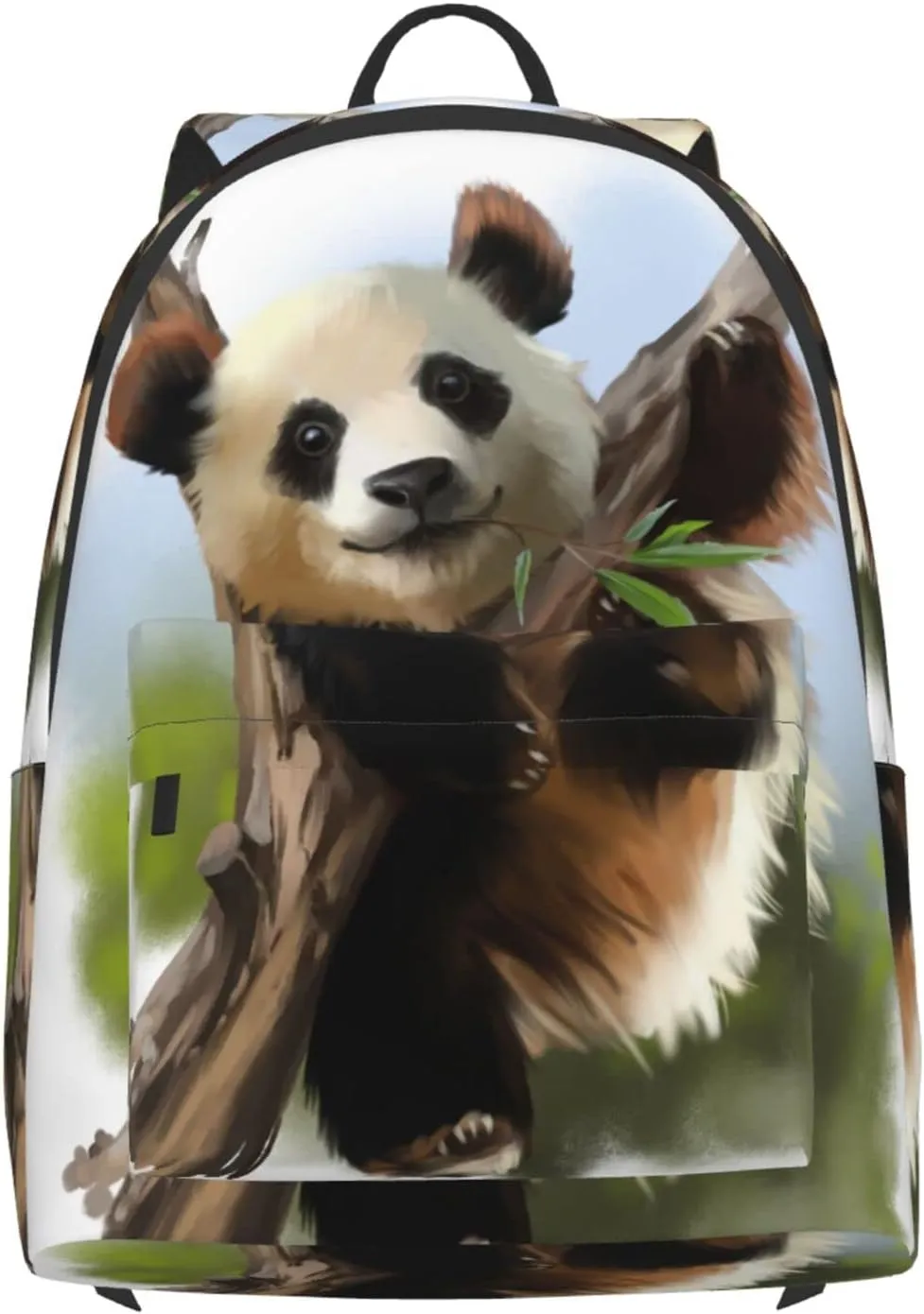 Delerain 16 Inch Backpack Giant Panda Laptop Backpack School Bookbag Full Print Shoulder Bag Travel Daypack