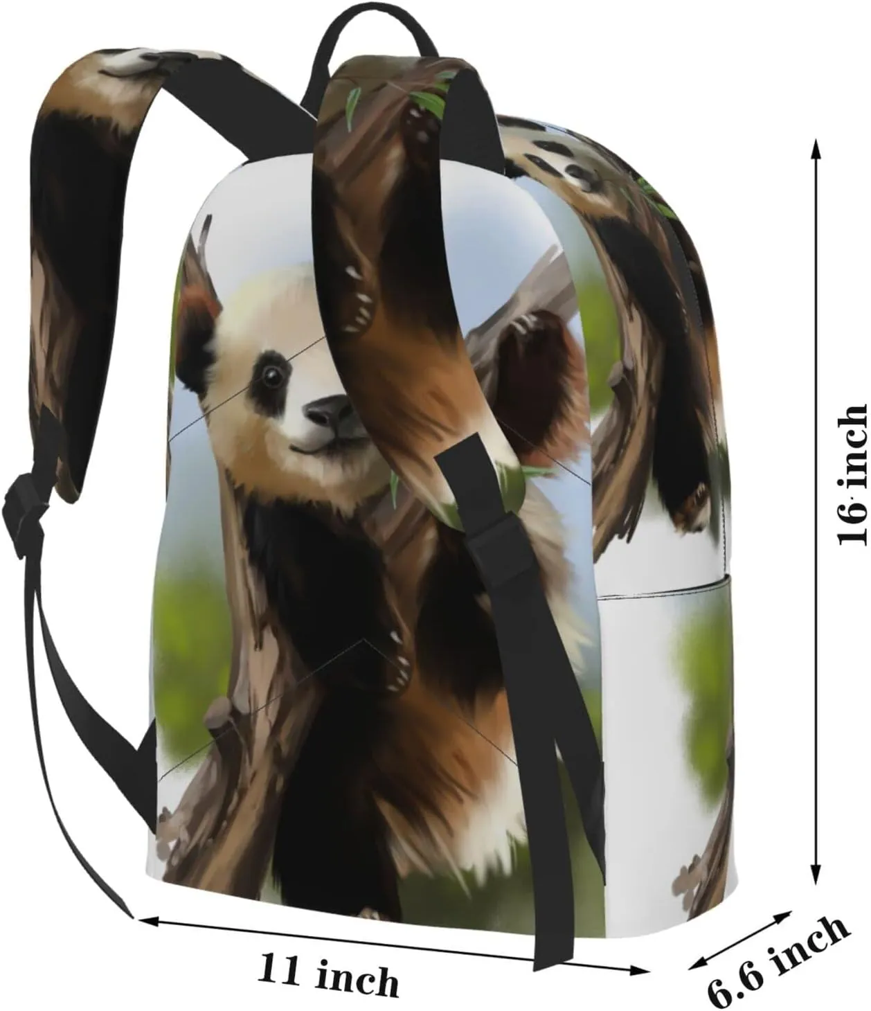 Delerain 16 Inch Backpack Giant Panda Laptop Backpack School Bookbag Full Print Shoulder Bag Travel Daypack