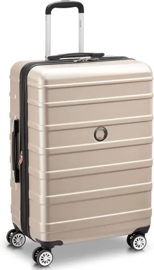DELSEY PARIS Margot Hardside Luggage, Dual Wheel Spinners for Smooth Travel, Expandable with Spacious & Organizable compartments, Men and Women, Gold, Medium Check-In 24-Inch