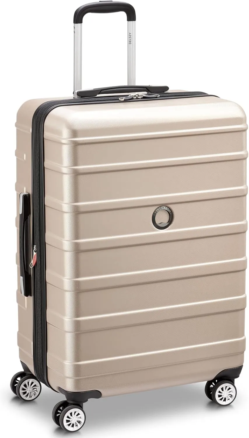 DELSEY PARIS Margot Hardside Luggage, Dual Wheel Spinners for Smooth Travel, Expandable with Spacious & Organizable compartments, Men and Women, Gold, Medium Check-In 24-Inch
