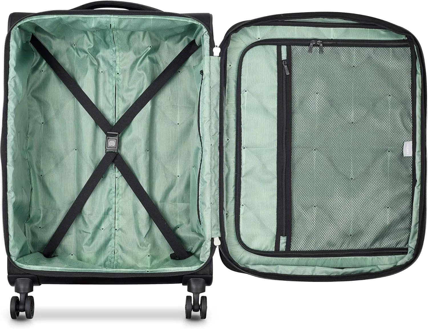DELSEY PARIS Sky Max 2.0 Softside Expandable Luggage with Spinner Wheels 2 Piece Set, Black (24 Inch/Duffle)