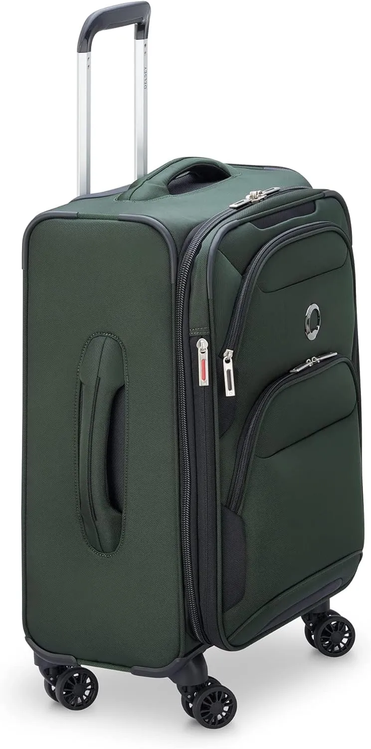 DELSEY PARIS Sky Max 2.0 Softside Expandable Luggage with Spinner Wheels, Green, 2-Piece Set (21/Duffle)