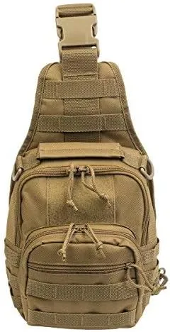 DEPARTED Sling Pack Military Rover for Fly Fishing Camping Hiking Trekking Bag for Men and Women (Tan)