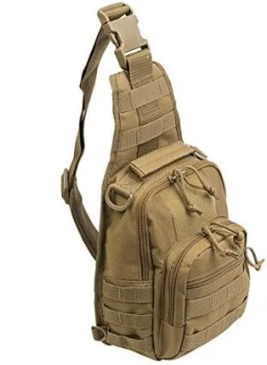 DEPARTED Sling Pack Military Rover for Fly Fishing Camping Hiking Trekking Bag for Men and Women (Tan)
