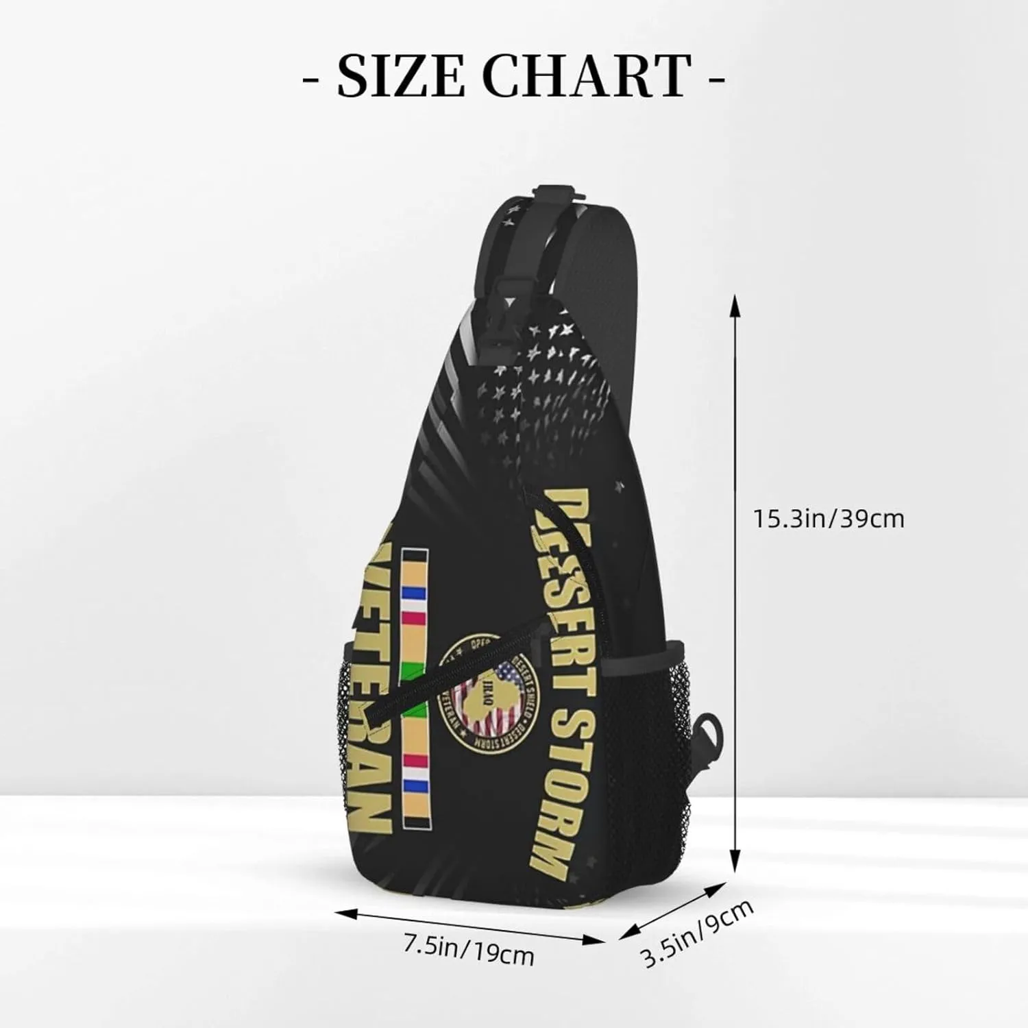 Desert Storm Veteran Crossbody Backpack Dachshunds Dog Chest Bag Lightweight One Strap Backpack Multipurpose Travel Hiking For Men Women
