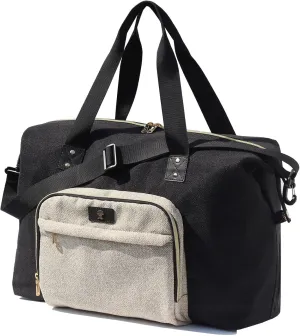 Diaper Bag Tote, Travel Overnight Carry-on Duffel Gym Bag, Multifunction Linen Canvas Dry Wet Maternity weekender