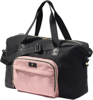 Diaper Bag Tote, Travel Overnight Carry-on Duffel Gym Bag, Multifunction Linen Canvas Dry Wet Maternity weekender