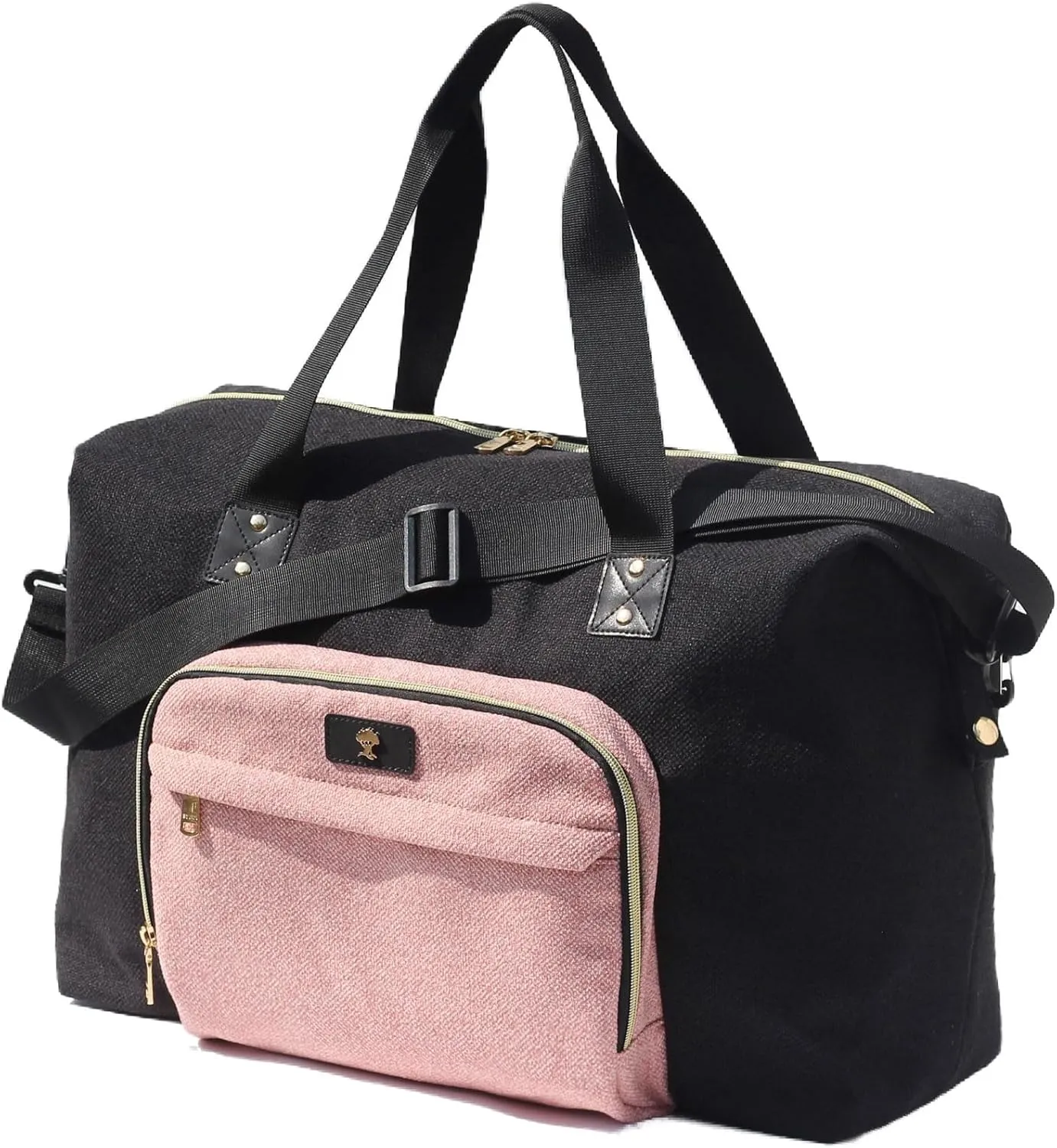 Diaper Bag Tote, Travel Overnight Carry-on Duffel Gym Bag, Multifunction Linen Canvas Dry Wet Maternity weekender