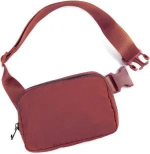 Didida Wine Red Mini Belt Bag, Fashion Waist Packs Unisex Fanny Packs for Women Men crossbody with Adjustable Strap for Outdoors Workout Travel Casual Running Hiking Cycling