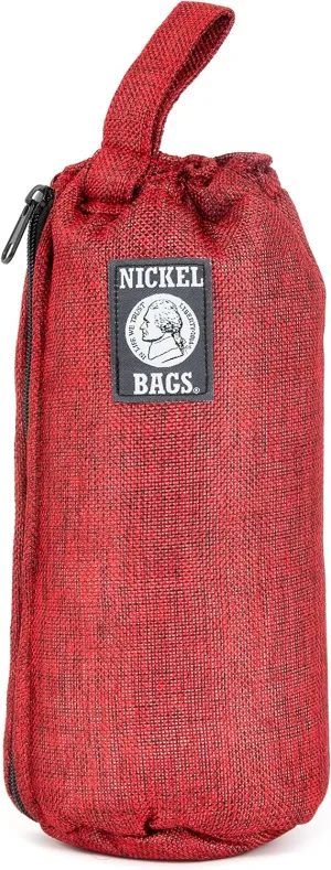 DIME BAGS - Nickel Bags Padded Drawstring Duffle Tube | Heavy Duty Duffle Bag with Protective Hemp Exterior for (10 Inch, Red)