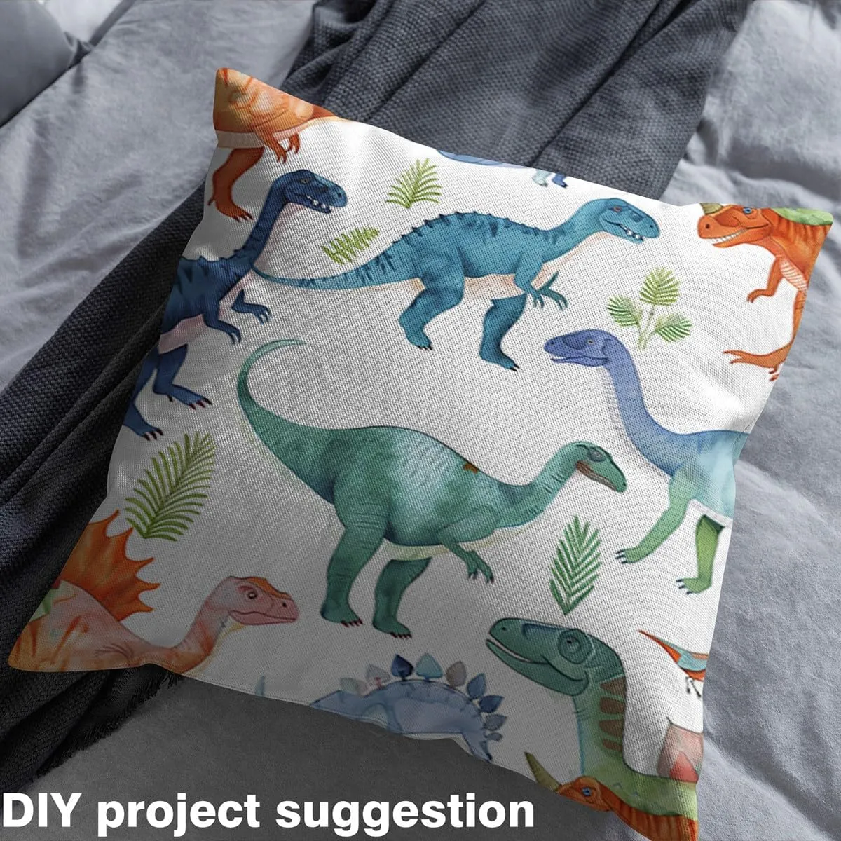 Dinosaur Fabric by The Yard for Quilting Sewing,Primitive Animals Craft Patchwork Material by The Yard,Wildlife Art Upholstery Fabric,Cartoon Dino Indoor Outdoor Fabric,3 Yards,Green Blue