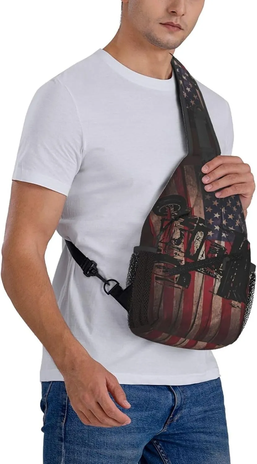 Dirt Track Racing Small Crossbody Backpack Sling Bag For Men Women Mini One Shoulder Chest Bags Gym Sport Travel Hiking Daypack