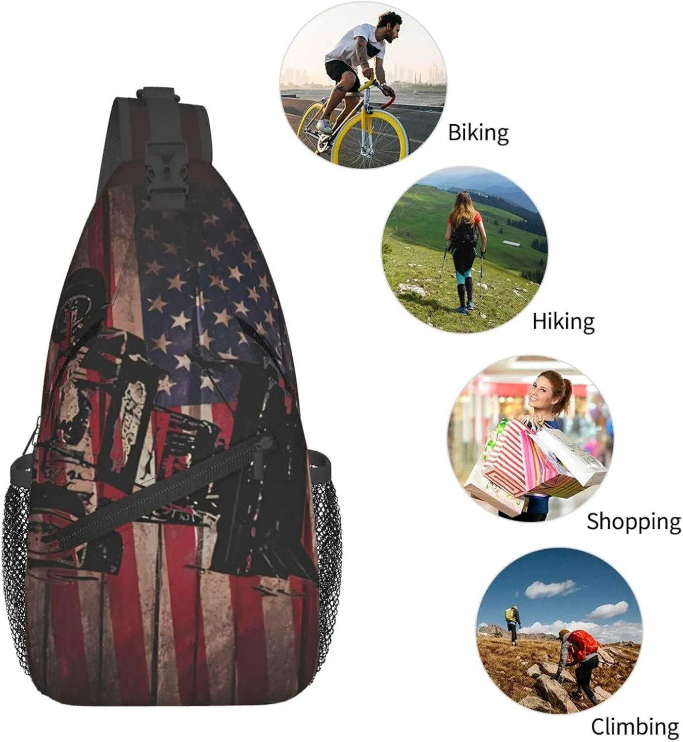 Dirt Track Racing Small Crossbody Backpack Sling Bag For Men Women Mini One Shoulder Chest Bags Gym Sport Travel Hiking Daypack