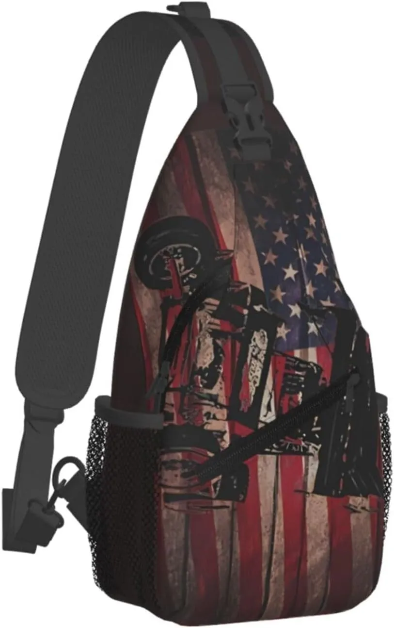 Dirt Track Racing Small Crossbody Backpack Sling Bag For Men Women Mini One Shoulder Chest Bags Gym Sport Travel Hiking Daypack