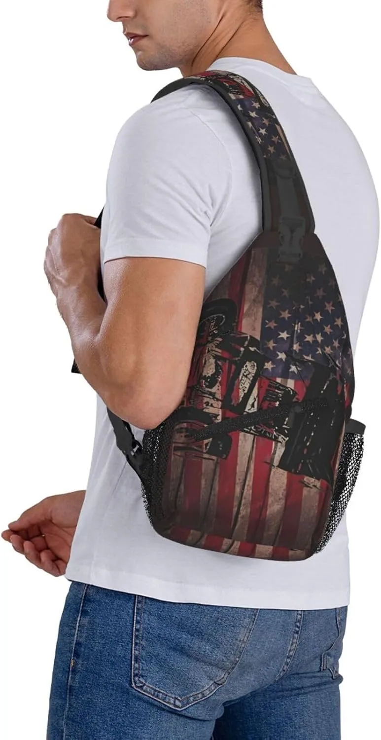 Dirt Track Racing Small Crossbody Backpack Sling Bag For Men Women Mini One Shoulder Chest Bags Gym Sport Travel Hiking Daypack