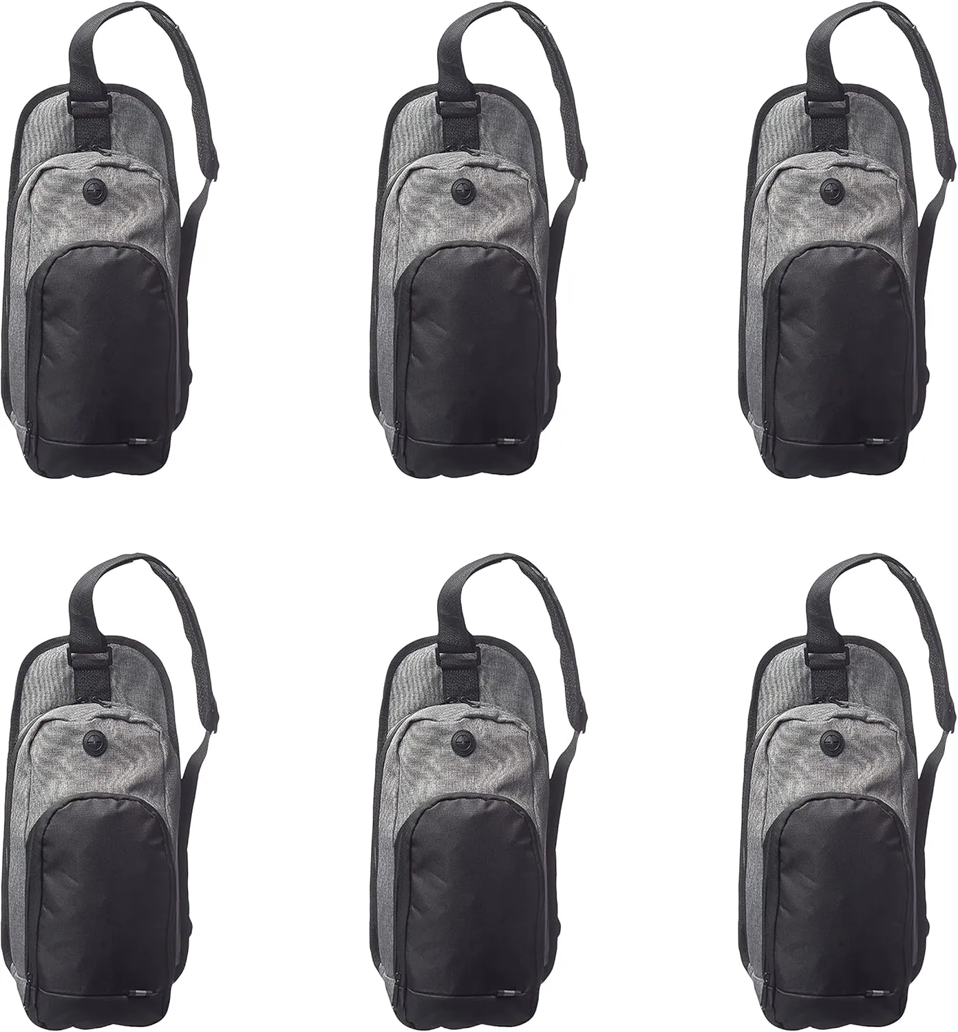 DISCOUNT PROMOS O Valley Crossbody Shoulder Bag Set of 6, Bulk Pack - Bring Everywhere You Go, Perfect for Travellers and Great for Everyday Use - Grey
