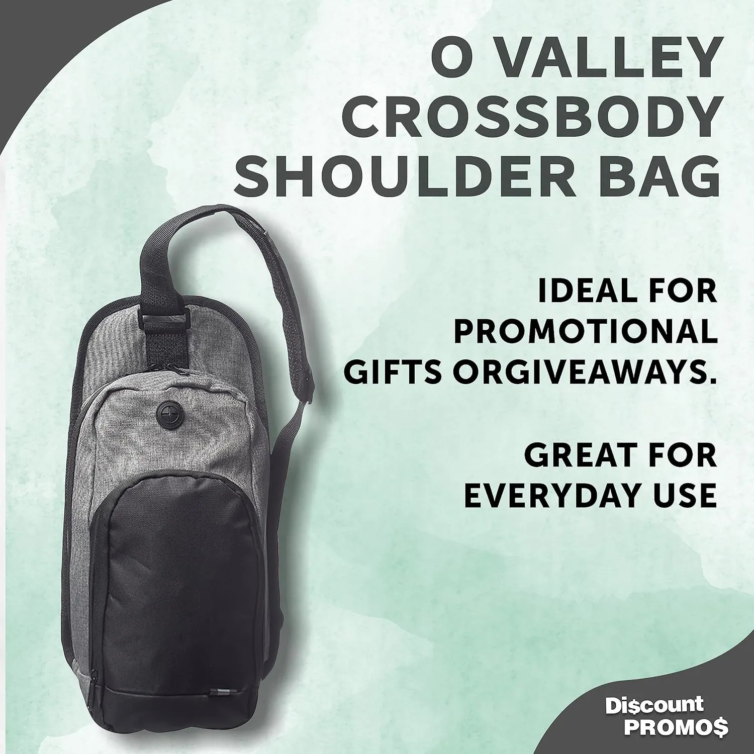 DISCOUNT PROMOS O Valley Crossbody Shoulder Bag Set of 6, Bulk Pack - Bring Everywhere You Go, Perfect for Travellers and Great for Everyday Use - Grey