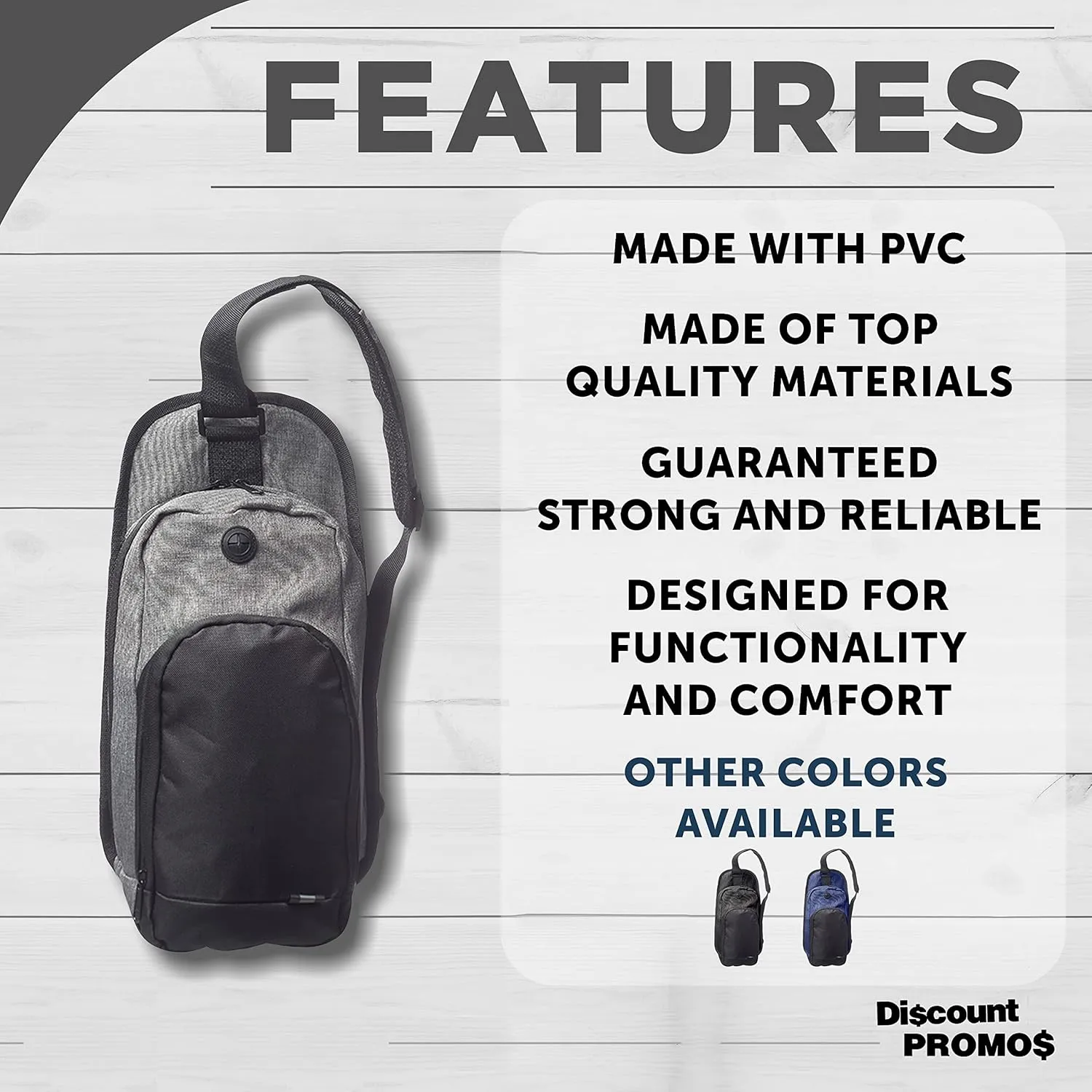 DISCOUNT PROMOS O Valley Crossbody Shoulder Bag Set of 6, Bulk Pack - Bring Everywhere You Go, Perfect for Travellers and Great for Everyday Use - Grey