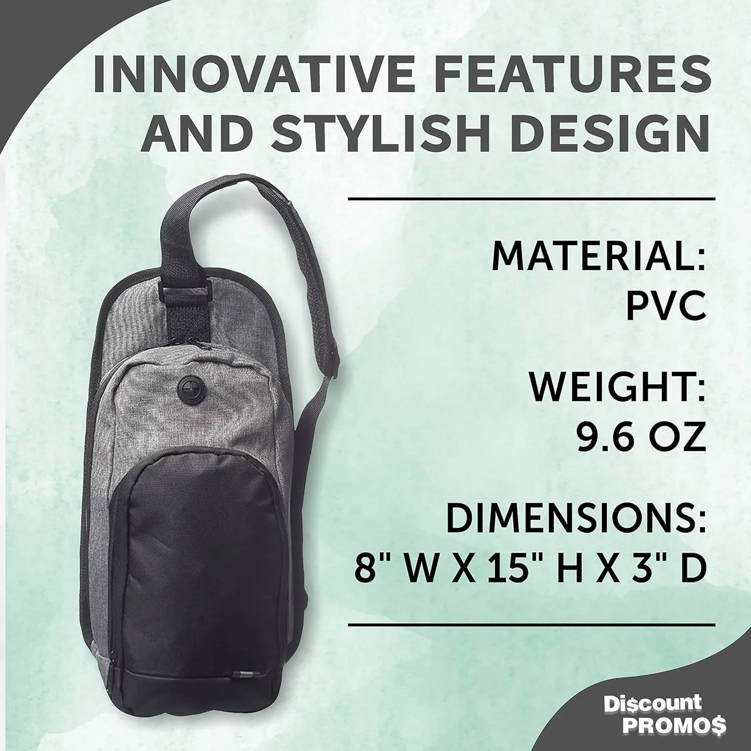 DISCOUNT PROMOS O Valley Crossbody Shoulder Bag Set of 6, Bulk Pack - Bring Everywhere You Go, Perfect for Travellers and Great for Everyday Use - Grey