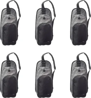 DISCOUNT PROMOS O Valley Crossbody Shoulder Bag Set of 6, Bulk Pack - Bring Everywhere You Go, Perfect for Travellers and Great for Everyday Use - Grey
